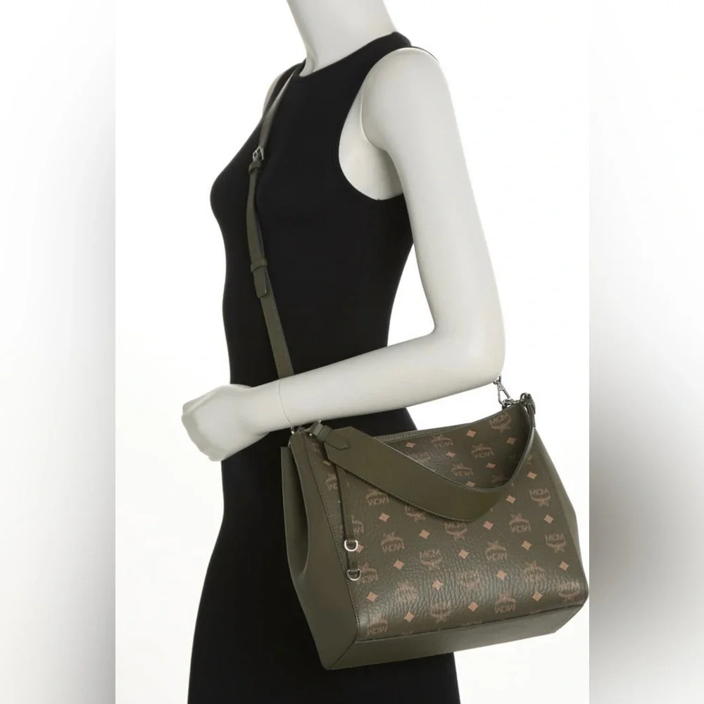MCM Medium Aren VI Leather Hobo Bag (Sea Turtle) - Picture 3 of 15